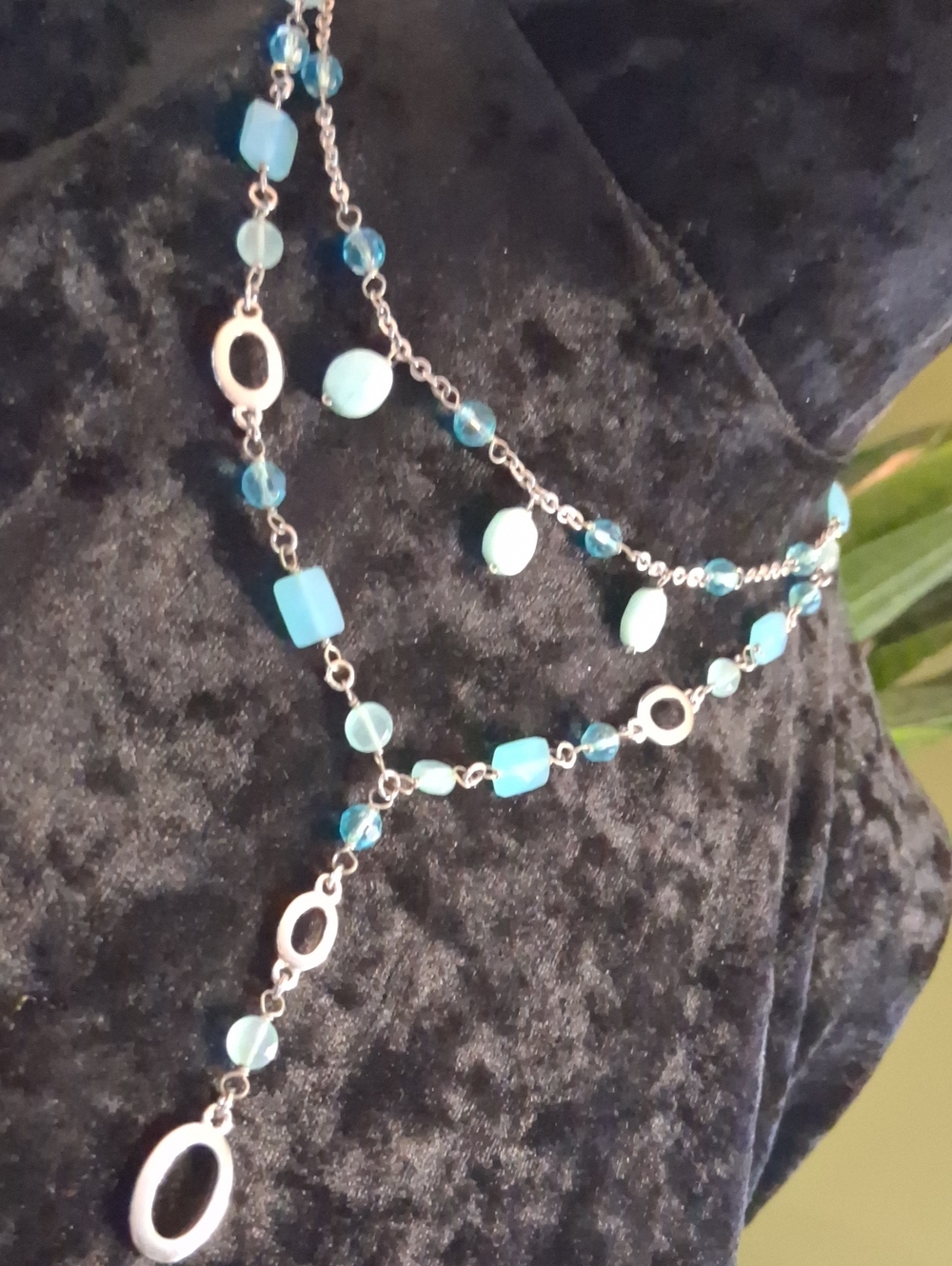 Lia Sophia Turquoise Blue Multi-Bead Layered Necklace